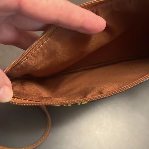 FOSSIL Eliza Clutch Wristlet Wallet Dark Floral Cactus Zip like NEW Bag Purse - Picture 5 of 11